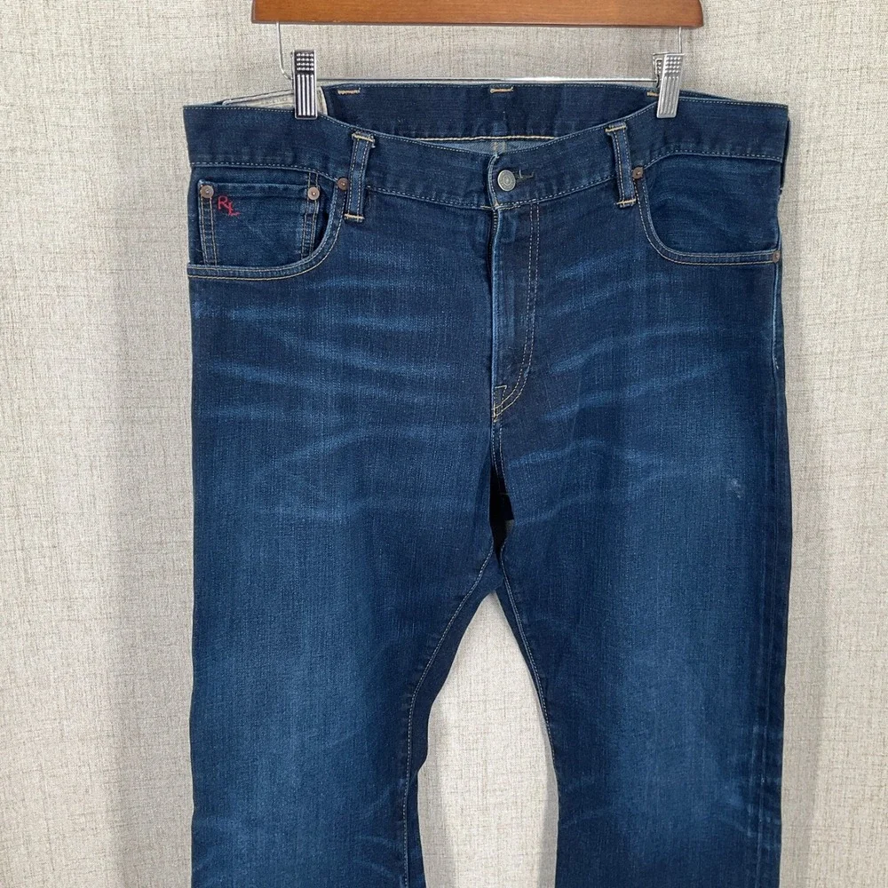 Polo Ralph Lauren Jeans Mens 38x29 Blue Cotton Straight Leg‎ Authentic Dungarees